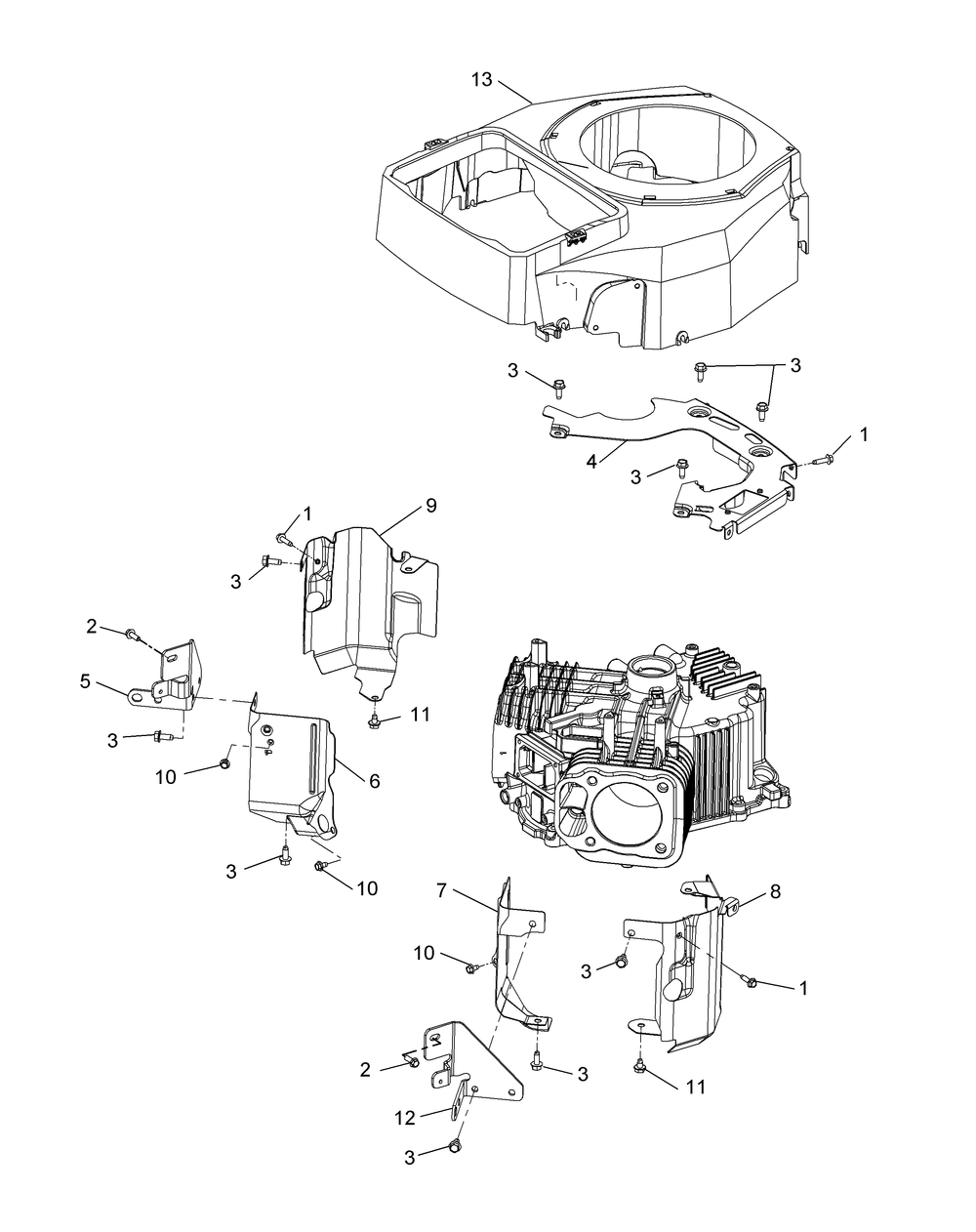 Kohler Zt730-3011 Blower Housing And Baffles Diagram and Parts List for Z-FORCELZ48 (53ATDAGB-53ATDAGB050)(2014) Cub Cadet Lawn Tractor